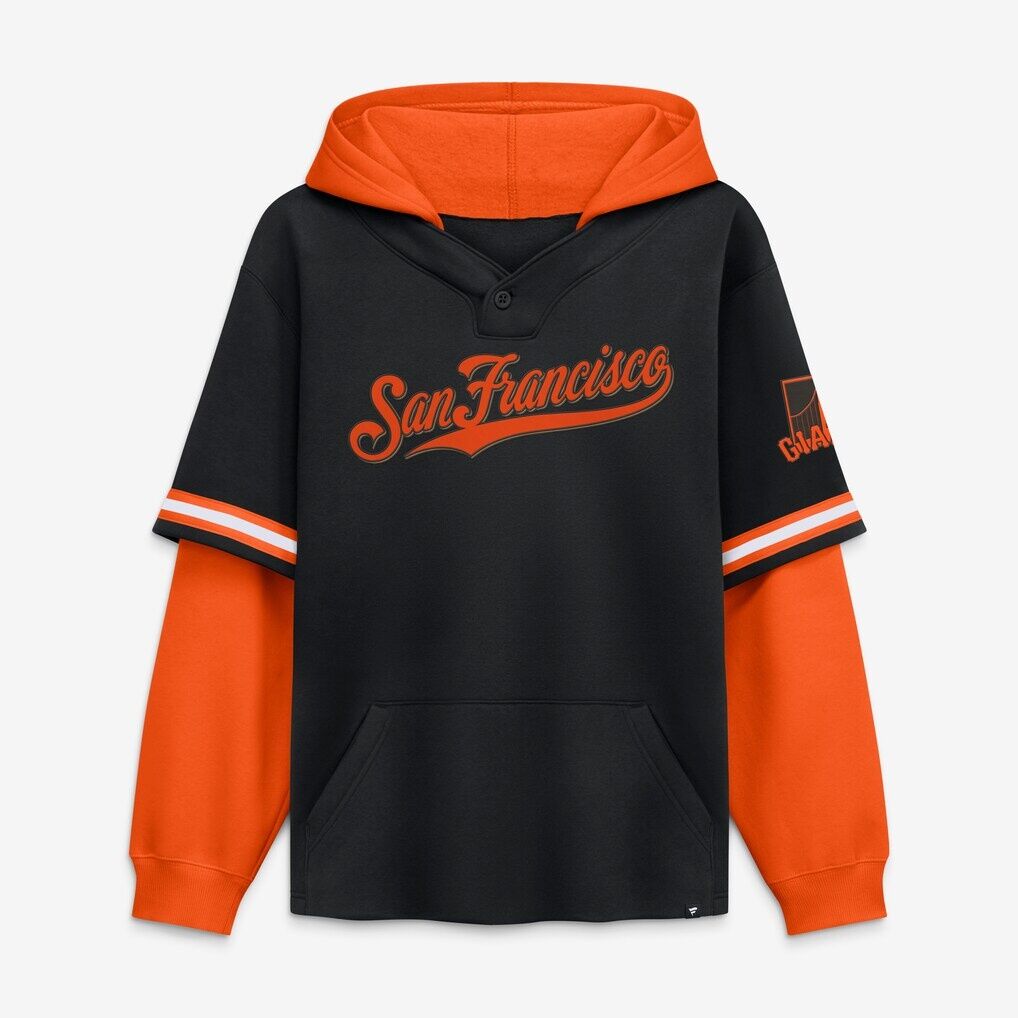 San Francisco Giants Fashion7 Oversized Fire Speed​ Layered Hoodie – Black/Orange