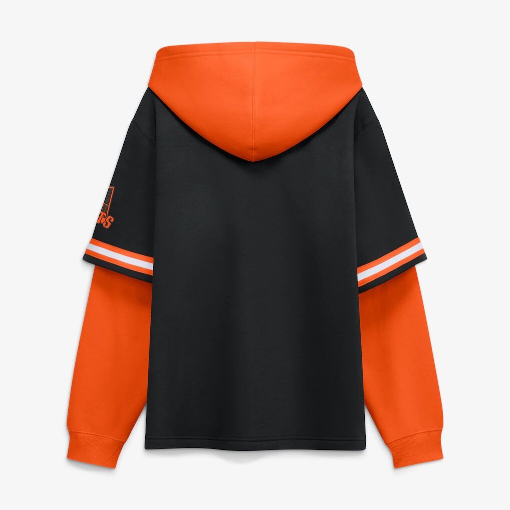 San Francisco Giants Fashion7 Oversized Fire Speed​ Layered Hoodie – Black/Orange