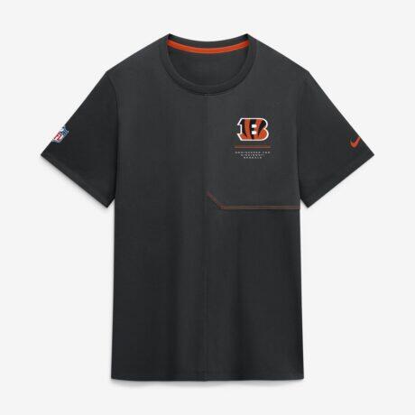 Cincinnati Bengals Nike Sideline UV Dri-FIT Coaches Shirt - Black - Front View