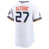 Jose Altuve Houston Astros Nike City Connect Authentic Sponsor Patch Jersey - White - Detail View
