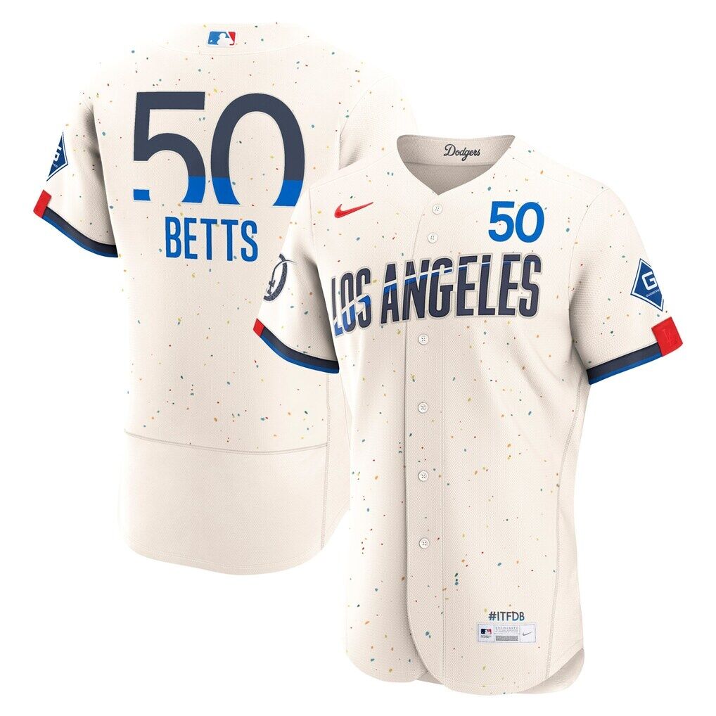 Mookie Betts Los Angeles Dodgers Nike City Connect Authentic Sponsor Patch Jersey
