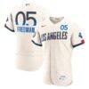 Freddie Freeman Los Angeles Dodgers Nike City Connect Authentic Sponsor Patch Jersey - Cream - Front View