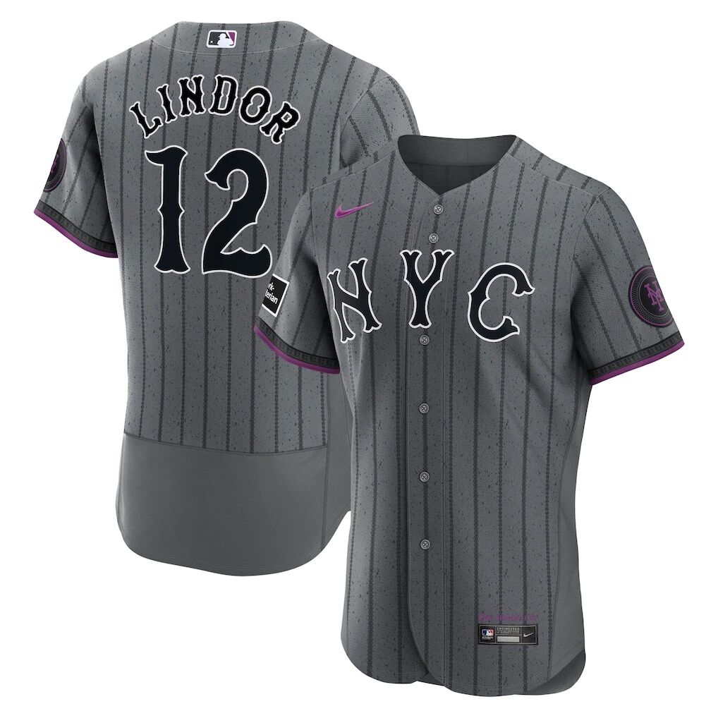 Francisco Lindor New York Mets Nike City Connect Authentic Sponsor Patch Jersey