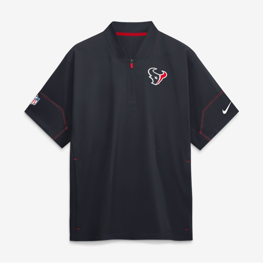 Houston Texans Nike Sideline Short Sleeve Quarter-Zip Coaches Jacket