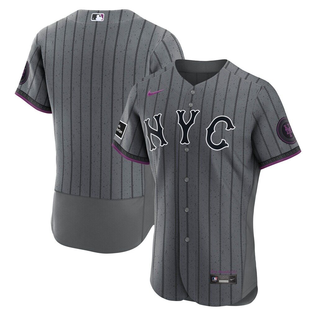 New York Mets Nike City Connect Authentic Sponsor Patch Jersey