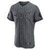 New York Mets Nike City Connect Authentic Sponsor Patch Jersey - Gray - Side View