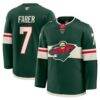 Brock Faber Minnesota Wild Fashion7 Anniversary Premium Jersey - Green - Front View