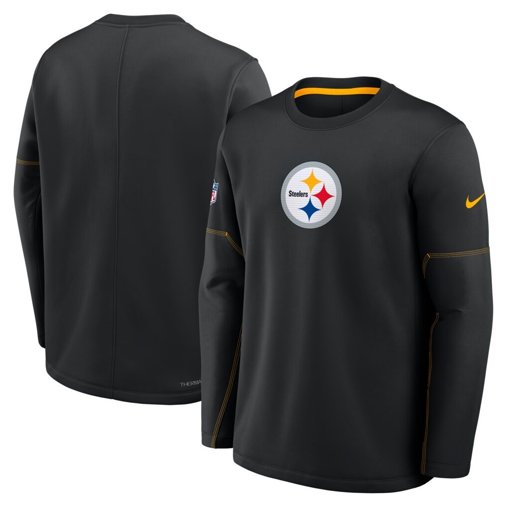 Pittsburgh Steelers Nike Sideline Coaches Team Present Midweight Therma-FIT Sweatshirt