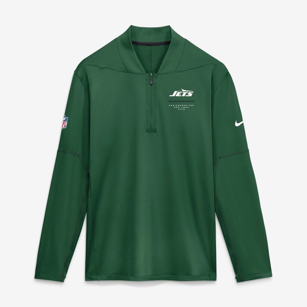New York Jets Nike Sideline Logo Glory Midweight Dri-FIT Half-Zip Pullover