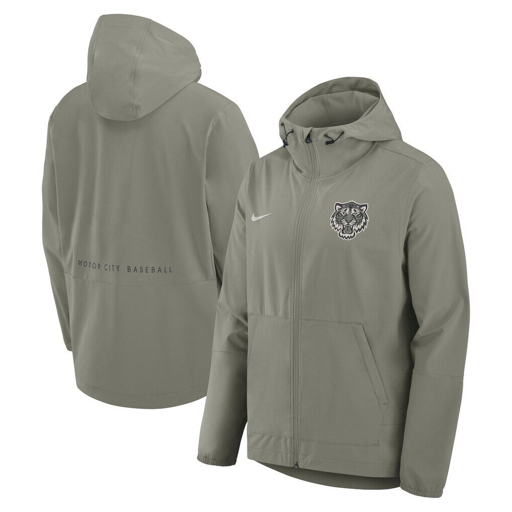 Detroit Tigers Nike Unlimited Packable Full-Zip Hooded Jacket – Olive