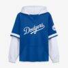 Los Angeles Dodgers Fashion7 Oversized Fire Speed​ Layered Hoodie - - Front View