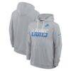 Detroit Lions Nike Sideline Standard Issue Top Prospect Dri-FIT Hoodie - Gray - Front View