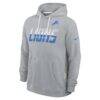 Detroit Lions Nike Sideline Standard Issue Top Prospect Dri-FIT Hoodie - Gray - Side View