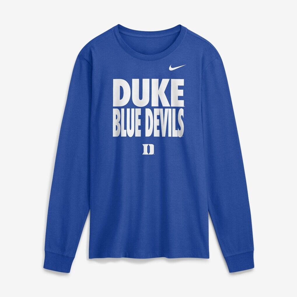 Duke Blue Devils Nike 2026 Sideline Slogan Dri-FIT Long Sleeve T-Shirt - Royal