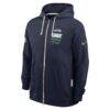 Seattle Seahawks Nike Sideline Standard Issue Quarterback Scramble Dri-FIT Full-Zip Hoodie - - Side View