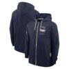 New England Patriots Nike Sideline Standard Issue Quarterback Scramble Dri-FIT Full-Zip Hoodie - Navy - Front View