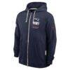 New England Patriots Nike Sideline Standard Issue Quarterback Scramble Dri-FIT Full-Zip Hoodie - Navy - Side View