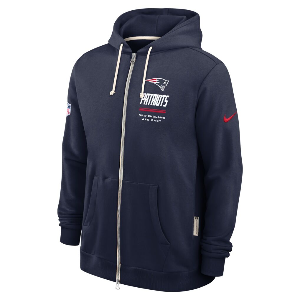New England Patriots Nike Sideline Standard Issue Quarterback Scramble Dri-FIT Full-Zip Hoodie