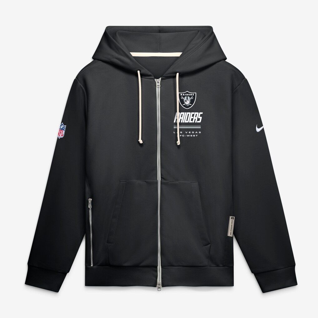 Las Vegas Raiders Nike Sideline Standard Issue Quarterback Scramble Dri-FIT Full-Zip Hoodie