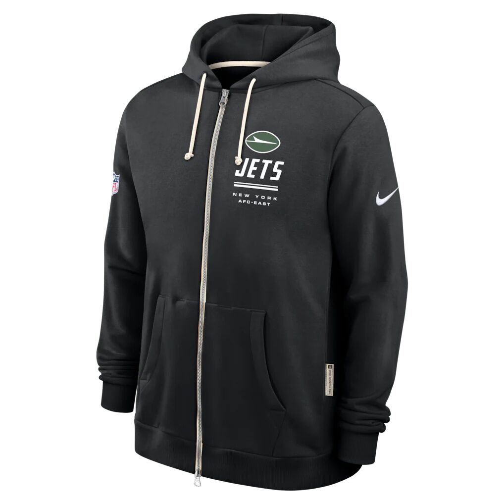 New York Jets Nike Sideline Standard Issue Quarterback Scramble Dri-FIT Full-Zip Hoodie