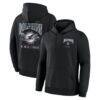 Miami Dolphins Fashion7 Nightfall Long Sleeve Fleece Hoodie - Black - Front View