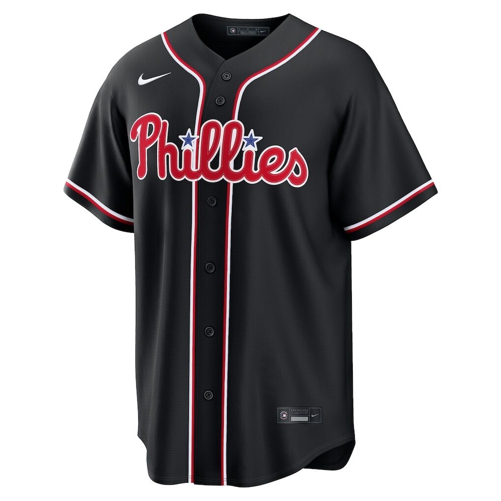 Kyle Schwarber Philadelphia Phillies Nike Fashion Replica Black Out Jersey