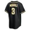 Jackson Merrill San Diego Padres Nike Fashion Replica Black Out Jersey - - Alt2