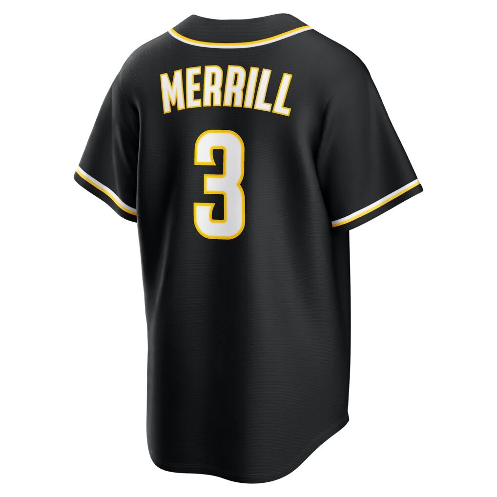 Jackson Merrill San Diego Padres Nike Fashion Replica Black Out Jersey