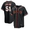 Jung Hoo Lee San Francisco Giants Nike Fashion Replica Black Out Jersey - - Front View