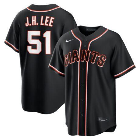 Jung Hoo Lee San Francisco Giants Nike Fashion Replica Black Out Jersey - - Front View