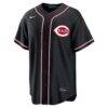 Cincinnati Reds Nike Fashion Replica Black Out Jersey - - Side View