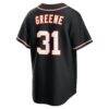Riley Greene Detroit Tigers Nike Fashion Replica Black Out Jersey - - Detail View