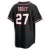 Mike Trout Los Angeles Angels Nike Fashion Replica Black Out Jersey - - Detail View