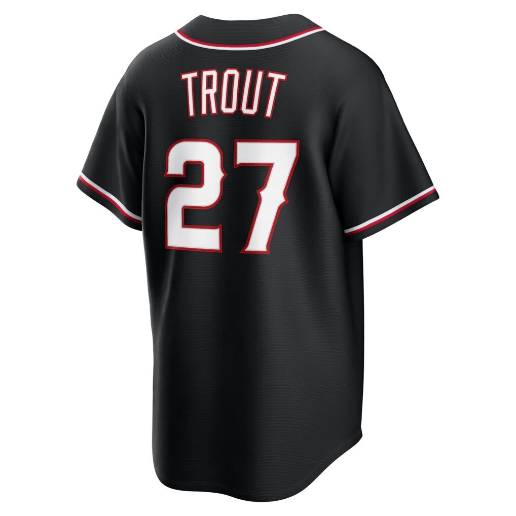 Mike Trout Los Angeles Angels Nike Fashion Replica Black Out Jersey