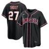 Mike Trout Los Angeles Angels Nike Fashion Replica Black Out Jersey - - Front View