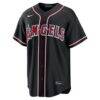 Mike Trout Los Angeles Angels Nike Fashion Replica Black Out Jersey - - Side View