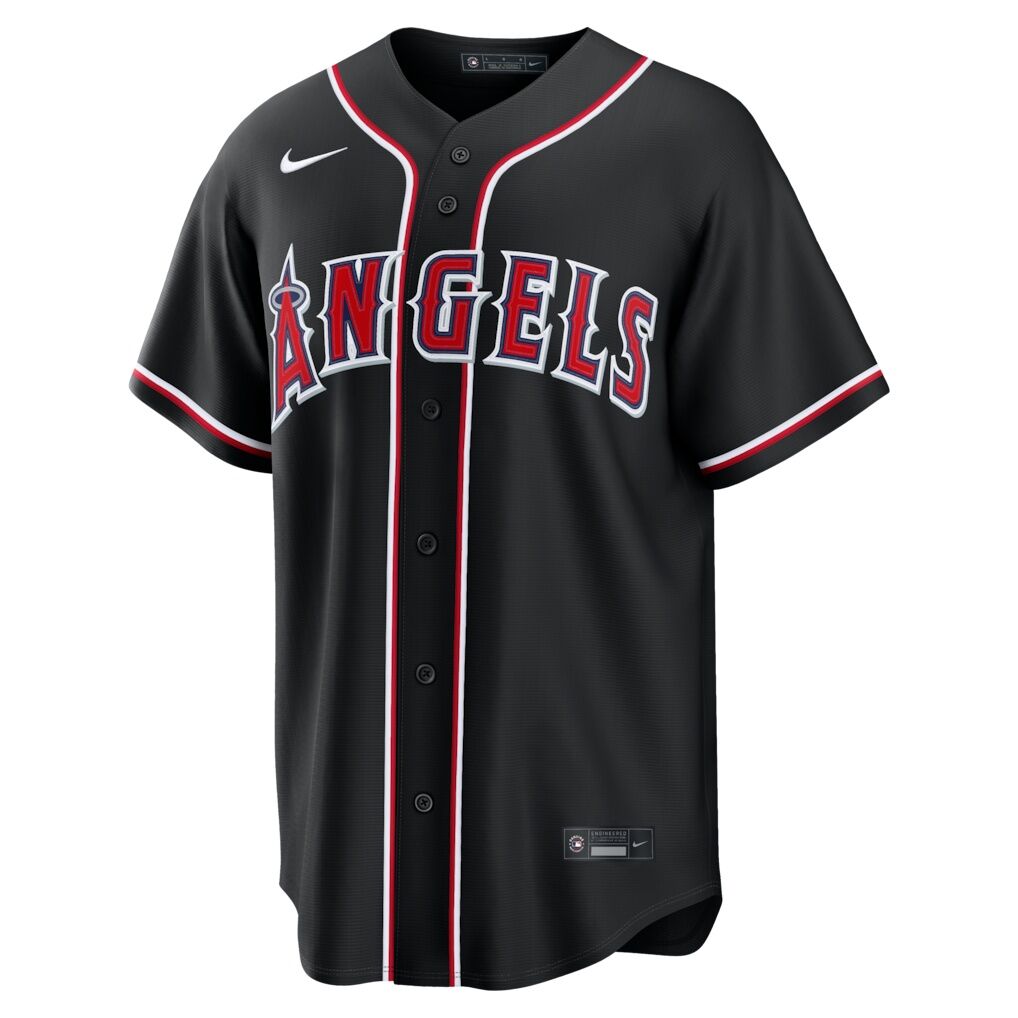 Mike Trout Los Angeles Angels Nike Fashion Replica Black Out Jersey