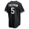 Freddie Freeman Los Angeles Dodgers Nike Fashion Replica Black Out Jersey - - Detail View
