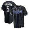 Freddie Freeman Los Angeles Dodgers Nike Fashion Replica Black Out Jersey - - Front View