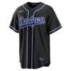 Freddie Freeman Los Angeles Dodgers Nike Fashion Replica Black Out Jersey - - Side View