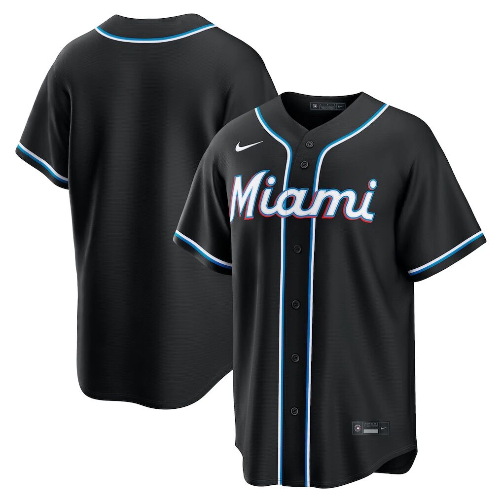 Miami Marlins Nike Fashion Replica Black Out Jersey