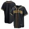 Pittsburgh Pirates Nike Fashion Replica Black Out Jersey - - Front View