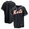 New York Mets Nike Fashion Replica Black Out Jersey - - Front View