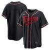 Minnesota Twins Nike Fashion Replica Black Out Jersey - - Front View