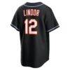 Francisco Lindor New York Mets Nike Fashion Replica Black Out Jersey - - Detail View