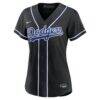 Los Angeles Dodgers Nike Women's Fashion Replica Black Out Jersey - - Side View