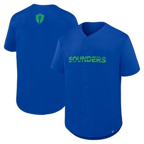 Seattle Sounders FC Fashion7 Maximum Intensity Button-Up Jersey - Blue - Front View