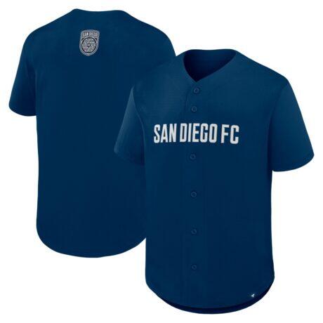 San Diego FC Fashion7 Maximum Intensity Button-Up Jersey - Navy - Front View
