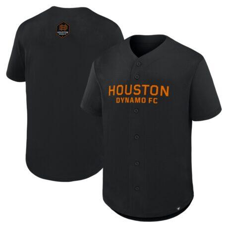 Houston Dynamo FC Fashion7 Maximum Intensity Button-Up Jersey - Black - Front View