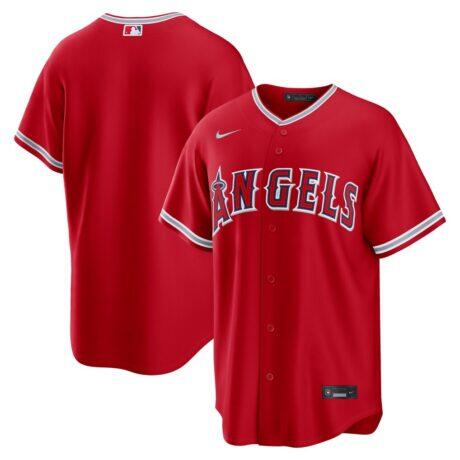 Los Angeles Angels Nike Alternate Replica Jersey - Red - Front View